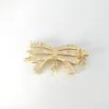 Gold Plated Bow Rhinestone Multi Strand Necklace Clasp DIY Jewelry Connector Clasp Finding - Triple Ring Bowknot / Gold