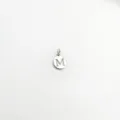Silver metal round letter M charm pendant DIY jewelry accessory for bracelet necklace making. - M Round Pendant / Silver