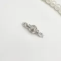 Silver-plated lantern ball jewelry clasp universal connector for DIY necklaces and bracelets. - With Ring / White