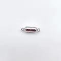 Silver peanut shaped magnetic clasp jewelry connector for diy bracelet necklace making 1pc - 7mm Glossy / White