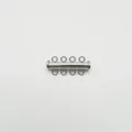 Close-up detail of silver stainless steel multi-strand tube clasp for DIY jewelry making. - 4-Row 10.8*25mm