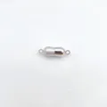 Silver peanut magnetic jewelry clasp for pearl necklace and bracelet connecting parts. - 7mm Semi-Matte / White