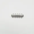 Close-up detail of silver multi-strand tube clasp, stainless steel jewelry DIY finding. - 5-Row 10.8*30mm