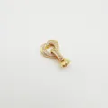 Gold plated heart shaped pavé cubic zirconia jewelry clasp, perfect for DIY pearl necklaces. - L / Gold