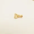 18K gold plated zircon heart jewelry clasp for pearl necklace bracelet accessories - S / Gold
