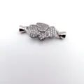 Zircon pave flower jewelry clasp for DIY pearl necklaces and sweater chain ends. - S / Small White