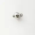 Stainless steel ball clasp jewelry finding detail view, durable round connector for DIY necklaces. - 8mm / White
