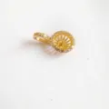 Golden micro-pave zirconia DIY pearl pendant clasp finding, detailed close-up shot. - Gold