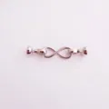 DIY infinity silver metal jewelry clasp connector for custom necklaces and bracelets crafting. - Glossy White