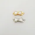 DIY jewelry clasp, copper plated gold silver with mother of pearl heart shape connector. - Heart Clasp / White