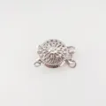 Silver plated sunflower clasp for DIY pearl necklace bracelet jewelry making accessories - A226 Double Ring White