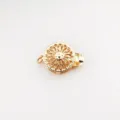 Close-up detail of a gold-plated copper sunflower jewelry clasp for DIY bracelets and necklaces. - A225 Single Ring Gold