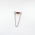 Silver magnetic clasp with safety chain for DIY necklace bracelet jewelry making. - White with Chain