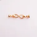 Gold plated infinity jewelry clasp for DIY necklaces and handmade bracelet findings. - Polished Gold
