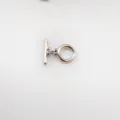 Silver metal toggle clasp for jewelry making, DIY necklace bracelet connector finding. - A White