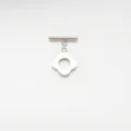 Stainless steel clover OT clasp detail view, perfect for DIY pearl necklaces and jewelry making. - Clover Silver