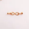 Gold plated DIY jewelry clasp 8 shape connector for necklace bracelet making supplies - Twisted Texture in Gold