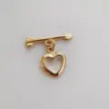 Gold-plated metal arrow and heart charm connector clasp detail for handmade jewelry DIY crafts. - C Gold