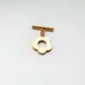 Stainless steel gold plum blossom OT clasp for DIY jewelry necklace bracelet making. - Plum Blossom - Gold