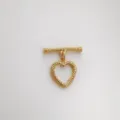 Gold plated metal OT toggle clasp heart jewelry connector for DIY handmade bracelets necklaces - Letter J Gold