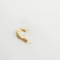 DIY 18K gold plated zircon C-shaped pendant bail clasp for pearl necklace jewelry making - Square Stone Clasp / 7*16mm / Gold