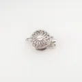 Silver plated sunflower jewelry clasp for pearl necklace DIY bracelet findings crafting. - A225 Single Ring White