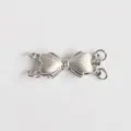 Silver plated metal bow jewelry clasp DIY multi strand necklace connector bracelet accessory - 2-Ring / White