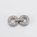 DIY cubic zirconia clasp for pearl necklace, silver plated connector for making jewelry. - White Gold