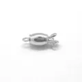 Silver 8mm barrel clasp for DIY necklace bracelet jewelry making, copper metal fastener. - Barrel Clasp / White Gold