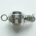 Silver lantern clasp DIY jewelry connector, ball shaped necklace bracelet finding part. - Lamp Ball Clasp / Silver