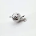 Silver tone ball clasp detail shot, sparkling frosted surface with carved star pattern DIY. - Style 835 / 10mm / White