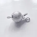 Silver matte spherical clasp detail view for DIY pearl necklaces, bracelets and jewelry making. - Color 833 / 8mm / White