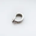 Paved zirconia D-shape universal clasp connector for pearl necklaces and DIY jewelry making. - D-Ring White