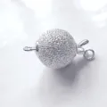 Silver frosted ball clasp DIY jewelry finding necklace bracelet connector accessory - Color 833 / 10mm / White