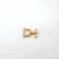 Gold plated micro paved zirconia clasp DIY jewelry accessory replacement part for bracelet. - Letter T Gold