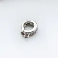 Silver micro pave cubic zirconia universal jewelry clasp DIY connector for necklace chain. - White