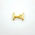 Gold plated H shape pearl necklace clasp micro pave cubic zirconia jewelry DIY connector part - Gold
