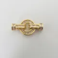 Detailed shot of gold-plated DIY necklace clasp with sparkling baguette cubic zirconia. - Gold