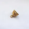 Gold tone DIY jewelry bell clasp pendant charm ornate filigree design for necklace making - Tassel Cap / Gold