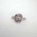 Silver tone camellia flower jewelry clasp accessory for necklace and bracelet making supply. - F118 3D Camellia Clasp