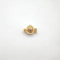 Gold plated spherical clover rhinestone jewelry clasp connector for DIY necklace. - C517 Four-Leaf Clover Gold
