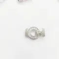 DIY jewelry clasp silver plated zircon round buckle for handmade pearl necklace accessories - Double Row White