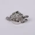 Silver-toned flower jewelry clasp, exquisite vintage metal clasp for pearl necklaces and bracelets. - F105 3D Floral Clasp