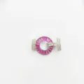 DIY necklace clasp with pink baguette cubic zirconia and clear stones, elegant jewelry findings. - Double Row Red
