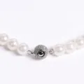 Silver rhinestone ball clasp for DIY pearl necklaces, elegant jewelry making accessory parts. - C518 Rhinestone Ball White