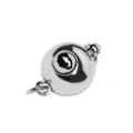 Silver round ball jewelry clasp spherical plug connector for DIY pearl necklace bracelet - C515 Polished Ball White