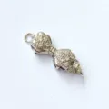 Double layer paved cubic zirconia necklace clasp DIY jewelry accessory silver metal clasp - 1-Ring / White
