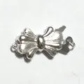 925 Sterling Silver Bow Pearl Clasp DIY Jewelry Accessory for Necklace and Bracelet - Single Ring / Silver