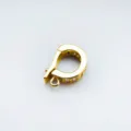 Gold universal D-clasp jewelry connector, micro-pave zirconia DIY necklace accessory. - D-Ring Gold
