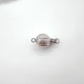 Silver frosted ball clasp, matte textured DIY jewelry accessory for necklaces and bracelets. - Color 850 / 10mm / White
